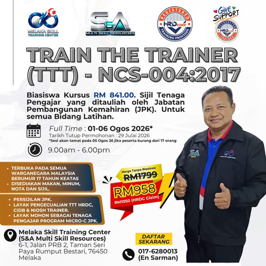 Poster kursus Melaka Skill Training Center 6